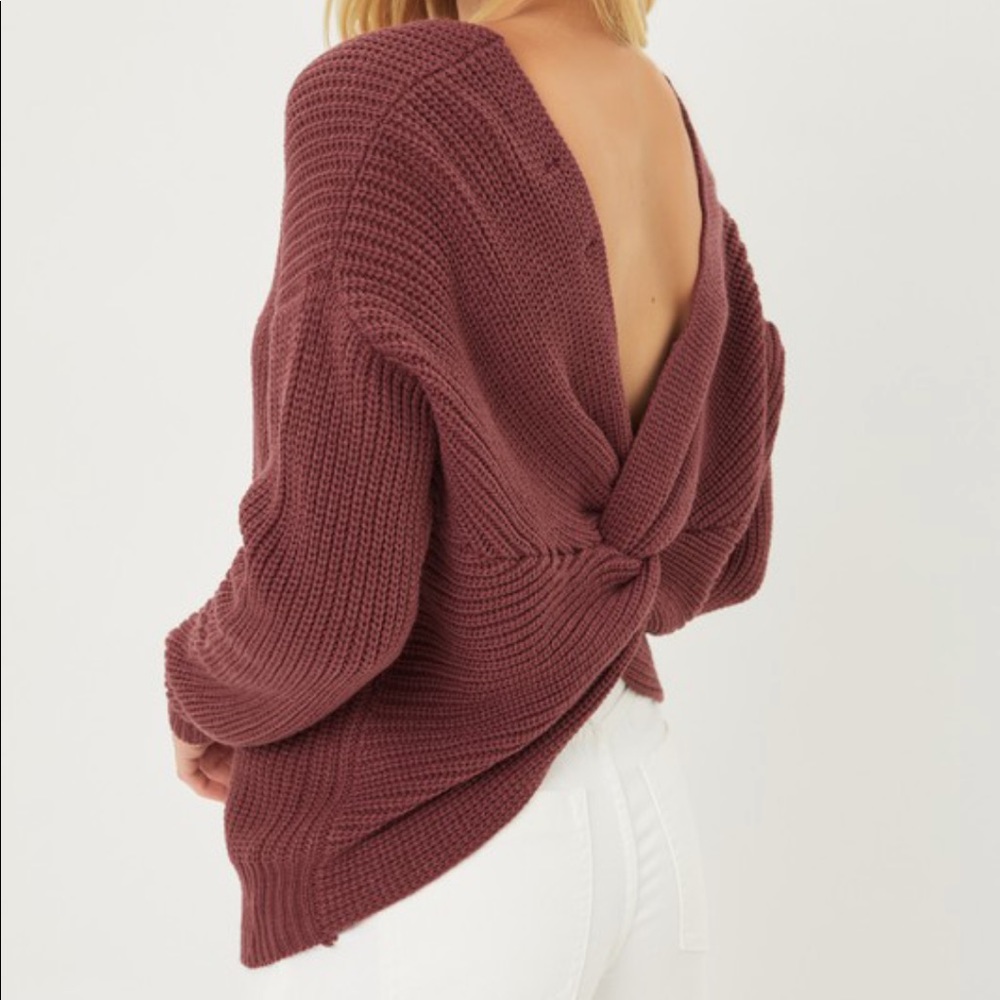Gorgeous Back Twist Knot Sweater